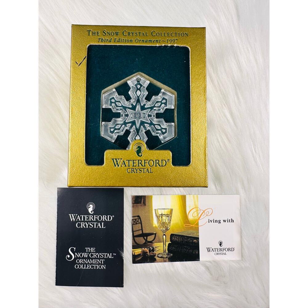 Vintage 1997 Waterford Crystal Snow Crystal Collection Snowflake Ornament